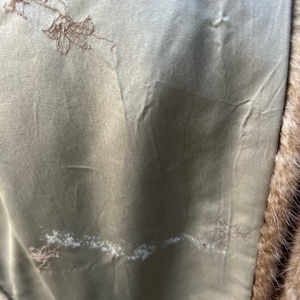 Vintage Mink Brown Fur Stole Open Front Shawl Collar One Size - Picture 5 of 8